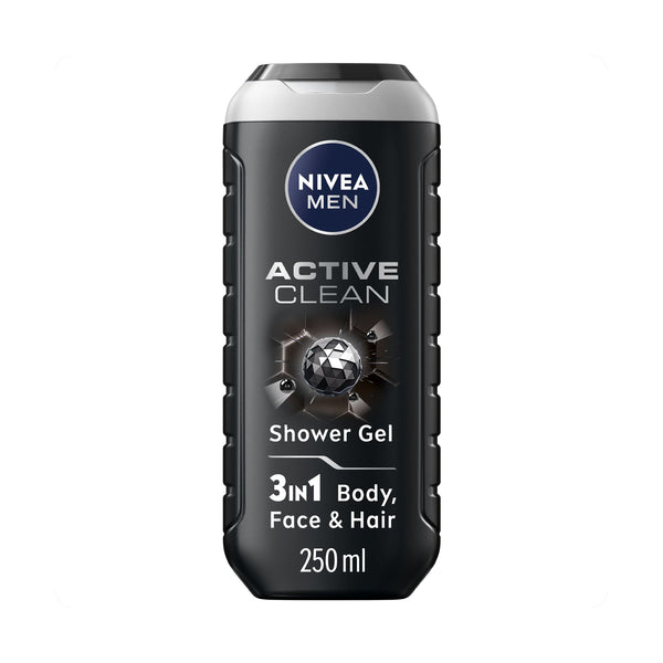 Nivea Men Active Clean Shower Gel 3-in-1 Charcoal Formula