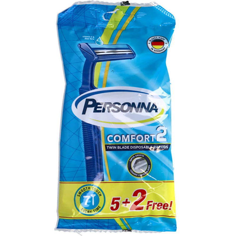 Personna Comfort2 Twin Blade Disposable Razors with Lubricating Strip
