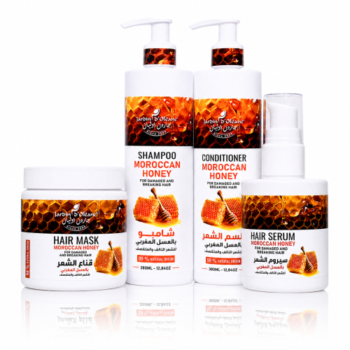 Jardin d'Oleane Moroccan Honey Hair Care Set Shampoo Conditioner Mask Serum