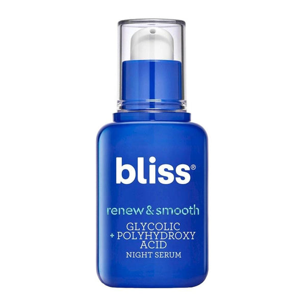 bliss Renew & Smooth Glycolic+Polyhydroxy Night Serum, Six-Acid Blend, Jasmine, 30 ml