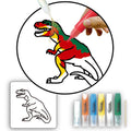 Little Story DIY Kids 3D Dinosaur Painting Set, 5 Color Pens, Glitter Pen and EVA Stickers, Ages 3+