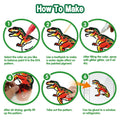 Little Story DIY Kids 3D Dinosaur Painting Set, 5 Color Pens, Glitter Pen and EVA Stickers, Ages 3+