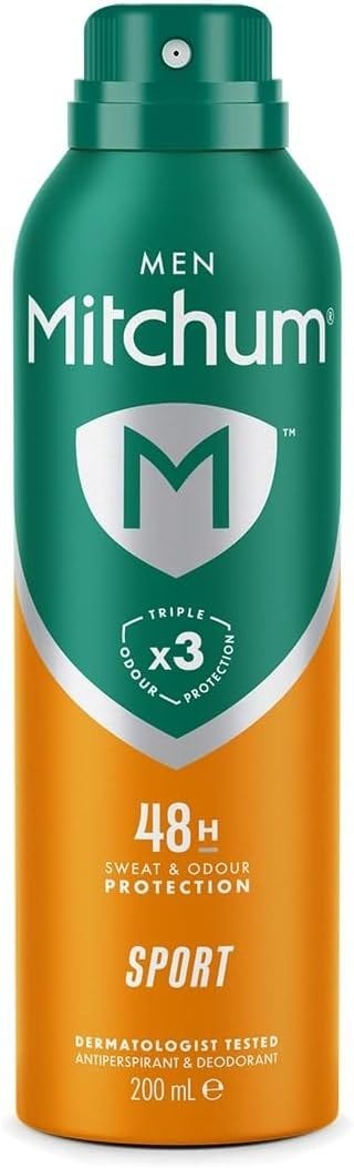 Mitchum Sport Deodorant Spray for Men, 48-Hour Odour Control, 200 ml