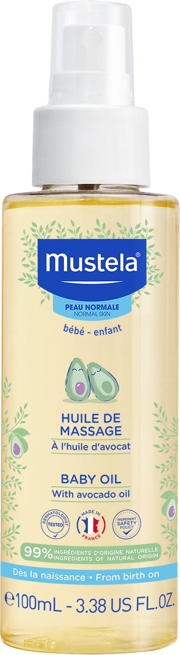 Mustela Baby Massage Oil Dry Finish Avocado Formula 100 ml