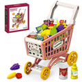 Little Story Supermarket Shopping Cart Toy Set 56 Pieces Pink