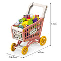 Little Story Supermarket Shopping Cart Toy Set 56 Pieces Pink