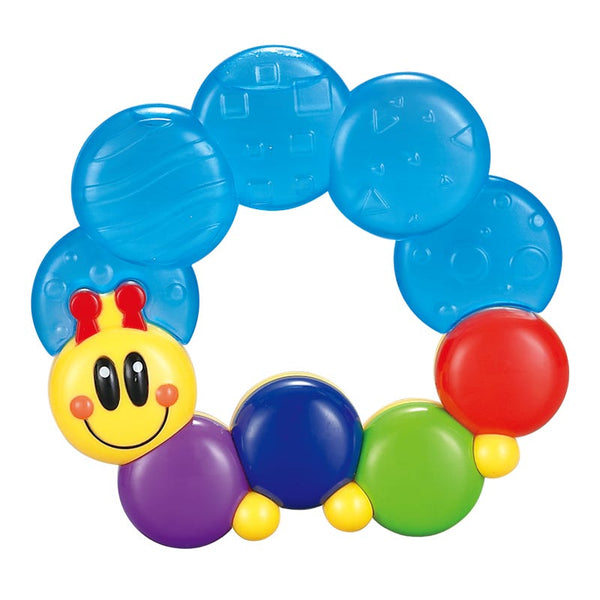 Hola Caterpillar Water-Filled Cooling Teether and Rattle, Multi-Textured Ring
