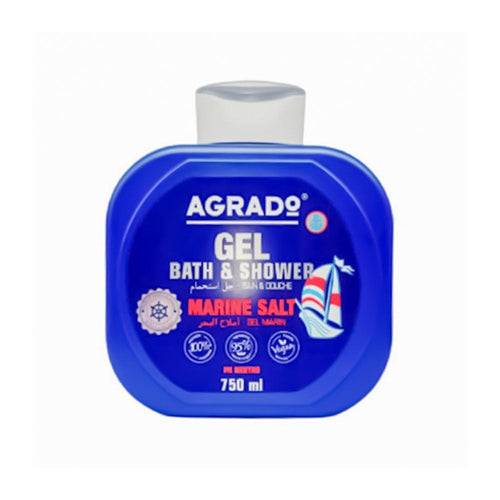 Agrado Marine Salt Gel Bath & Shower Cleanser, Refreshing Marine Scent, 750 ml