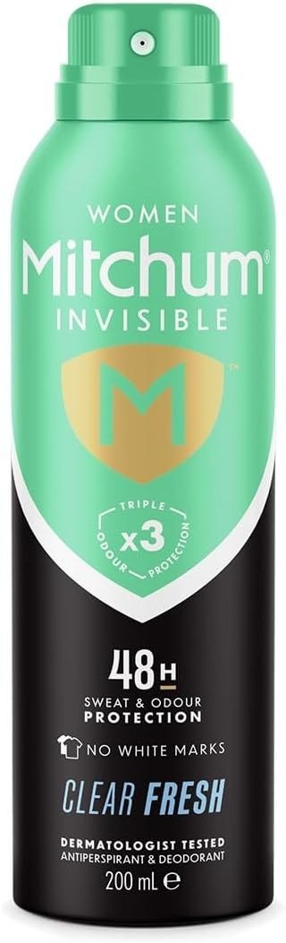 Mitchum Invisible Clear Fresh Women's Antiperspirant Deodorant Spray, 200 ml