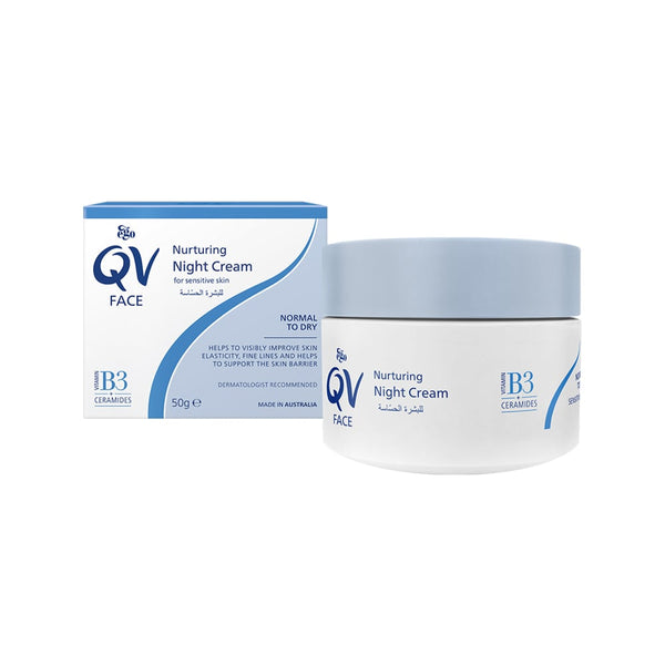 QV Nurturing Night Face Cream Safflower Oil Vitamin B3 50 g