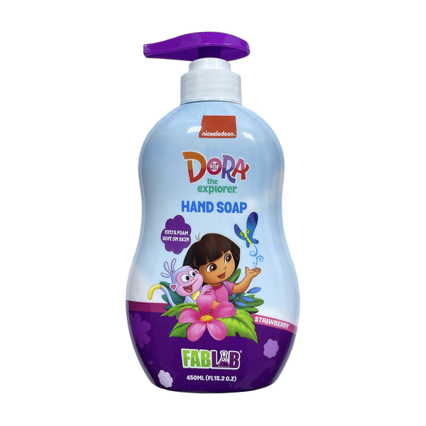 Fablab Kids Dora Hand Soap Liquid with Coconut Extract, Chia Seeds and Glycerin 450 ml