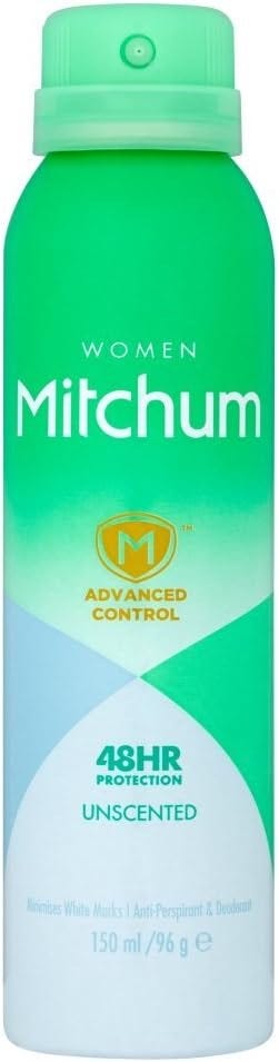 Mitchum Advanced Control Unperfumed Antiperspirant Deodorant Spray for Women, 150 ml