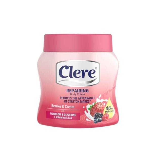 Clere Berries & Cream Body Moisturizing Cream Glycerin Vitamin E 500 ml