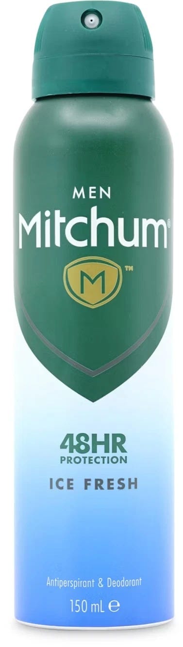 Mitchum Men Ice Fresh Antiperspirant Deodorant Aerosol, 48-Hour Odor Control, 150 ml