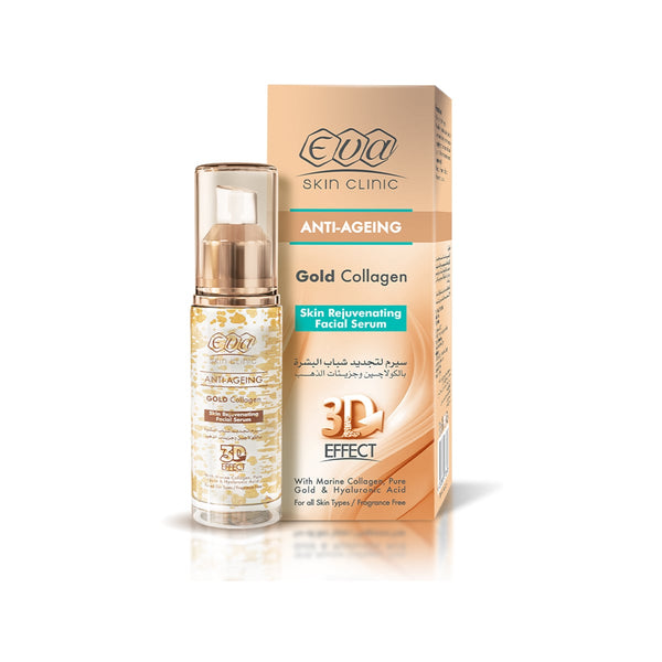 Eva Gold Collagen Facial Serum Marine Collagen Hyaluronic Acid Pure Gold 30 ml