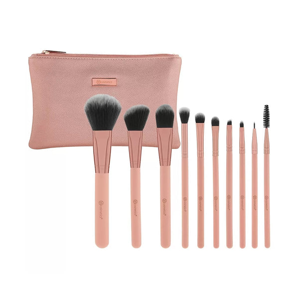 BH Cosmetics Makeup Brush Set, 10 Pieces, Pretty In Pink