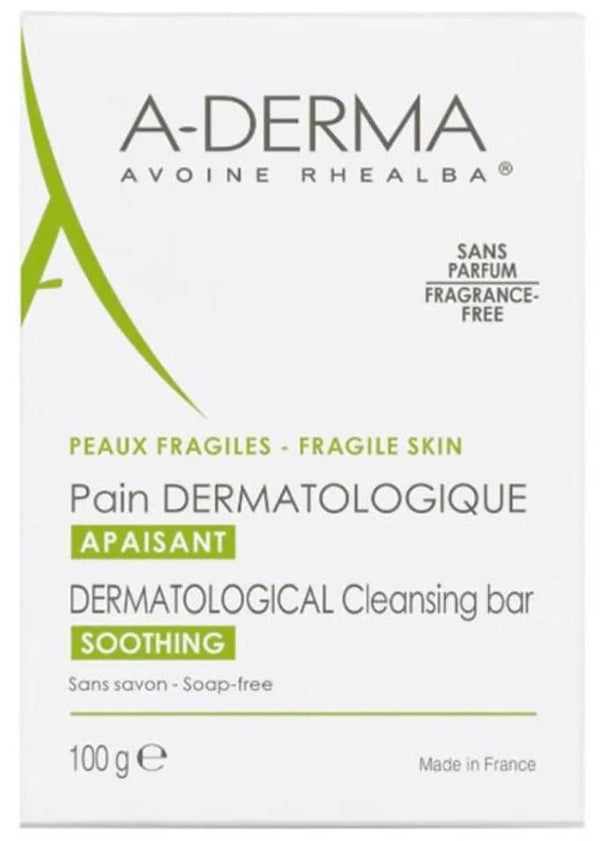 A-Derma Dermatological Cleansing Bar Soap-Free Oat Extract 100g