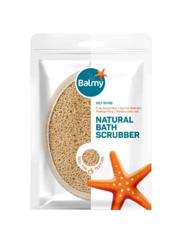Balmy Natural Bath Scrubber Loofah Exfoliating Oval Design