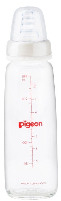 Pigeon Nursing Feeding Bottle Plastic Peristaltic Nipple BPA-Free Clear 240 ml