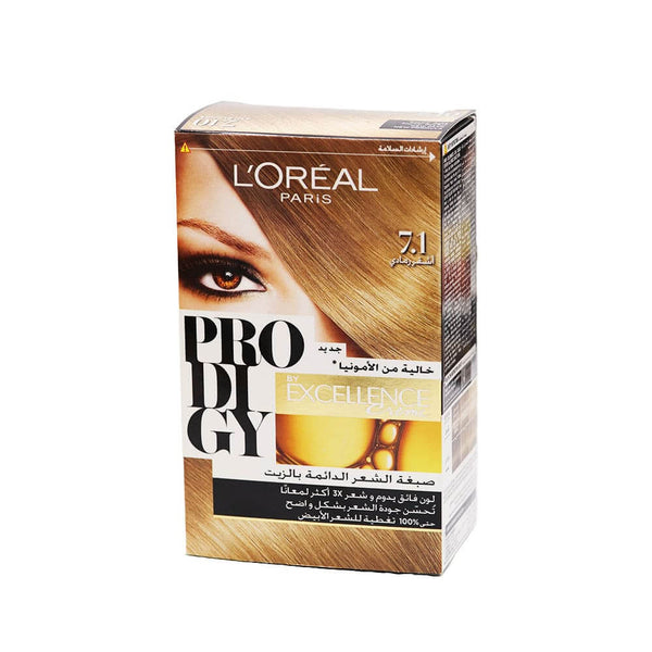L'oreal Paris Prodigy Permanent Hair Dye Ash Blonde 7.10 Ammonia-Free