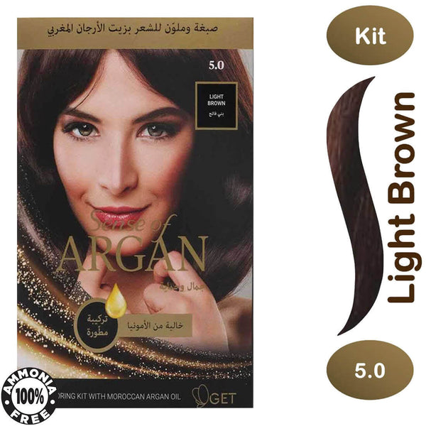 Argan Hair Coloring Oil Kit Light Brown 5.0 with Argan Oil and Vitamin E