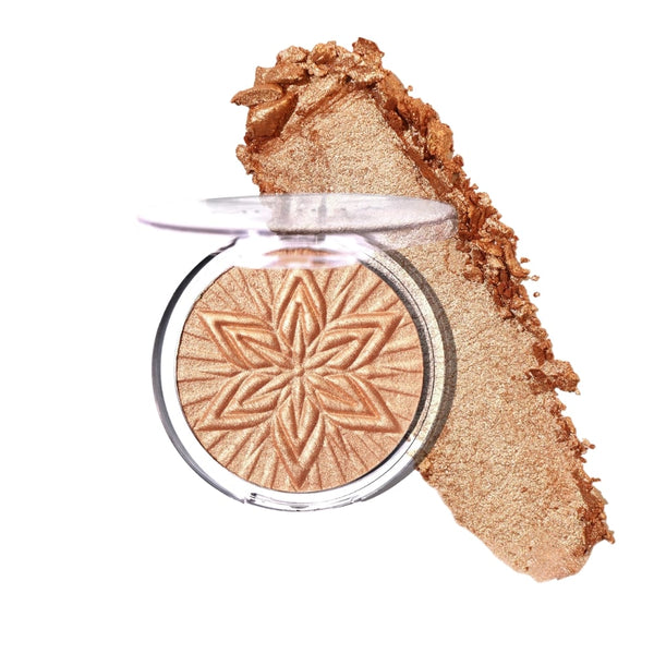 Moira Sun Glow Highlighter Creamy Powder Pearlescent Fairy Gold 004
