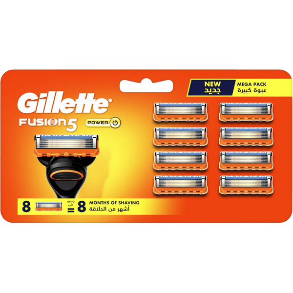 Gillette Fusion5 Power Razor Blade Refills with MicroComb and Edging Blade, 8 Count