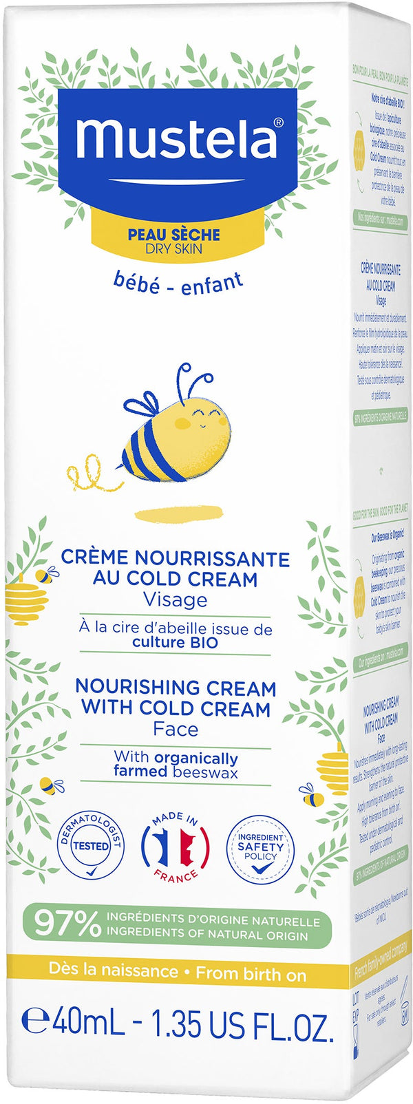 Mustela Cold Cream Nutri-Protective Baby Face Moisturizer, 40 ml