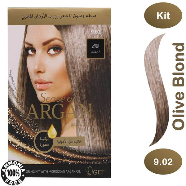 Argan Hair Coloring Oil Kit Olive Blond 9.02 No-Ammonia Formula