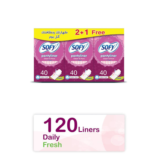 SOFY Panty Liner Fresh Soft Cotton Touch Flexible Design 120 Pieces