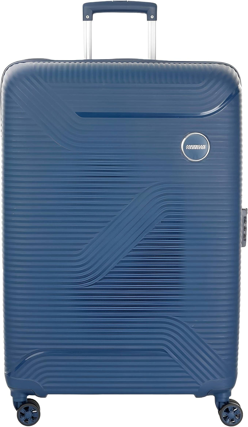 American Tourister Maxplus Hard Shell Spinner Luggage TSA Lock Navy Blue 55cm