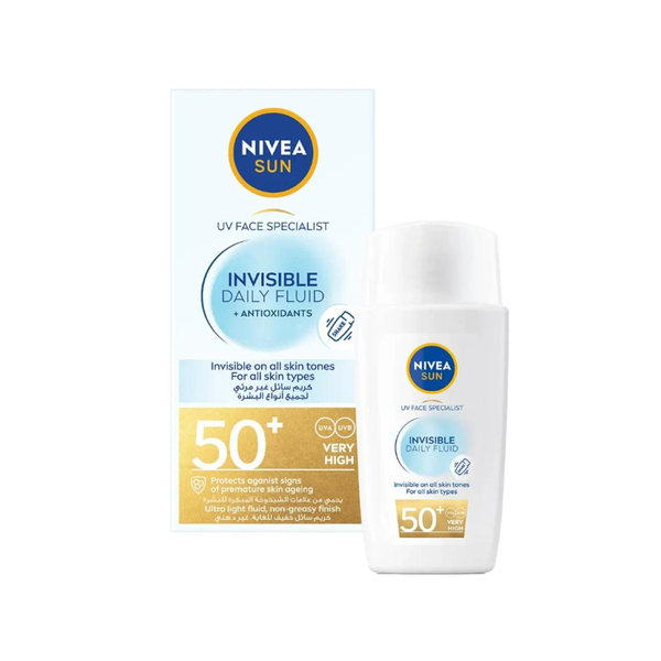 NIVEA Invisible Daily Fluid Cream SPF 50+ UVA UVB Protection 40ml