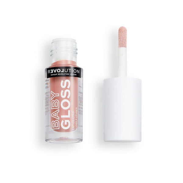 Makeup Revolution Relove Baby Lip Gloss Liquid High-Shine Pink-Toned Brown Sugar