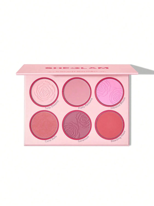 Sheglam Floral Flush Blush Palette Powder Blush Six Multicolor Shades Blushing Bouquet