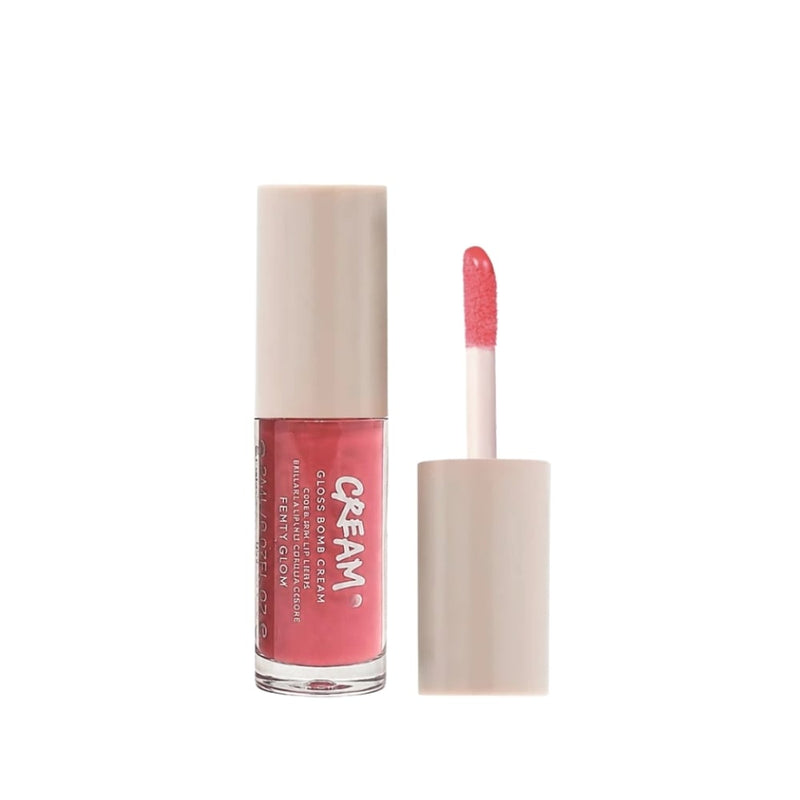 Fenty Beauty Mini Bomb Cream Lip Gloss, High Shine, Shea Butter & Vitamin E, 02 Fenty Glow