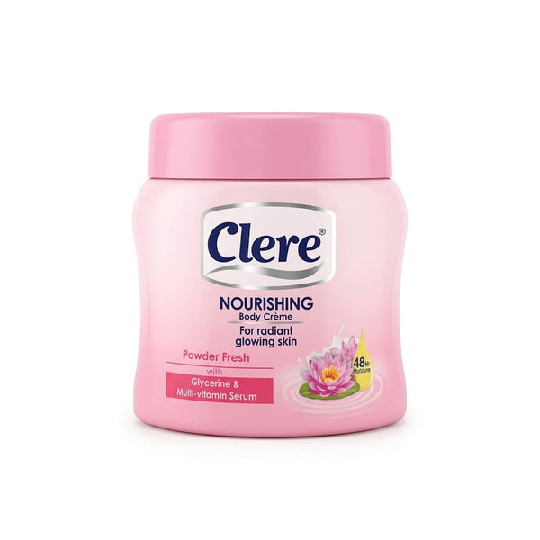 Clere Cream Powder Fresh Body Cream with Glycerin and Multivitamin Serum 500ml