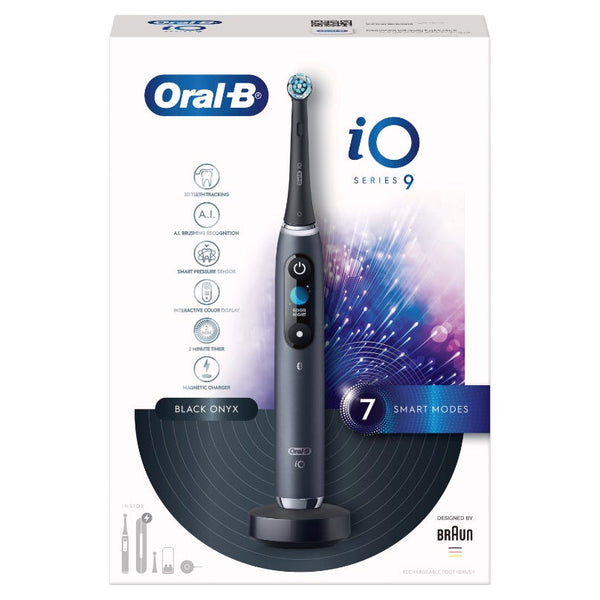 Oral-B iO Series 9 Rechargeable Electric Toothbrush Set, Magnetic iO Technology, Black Onyx