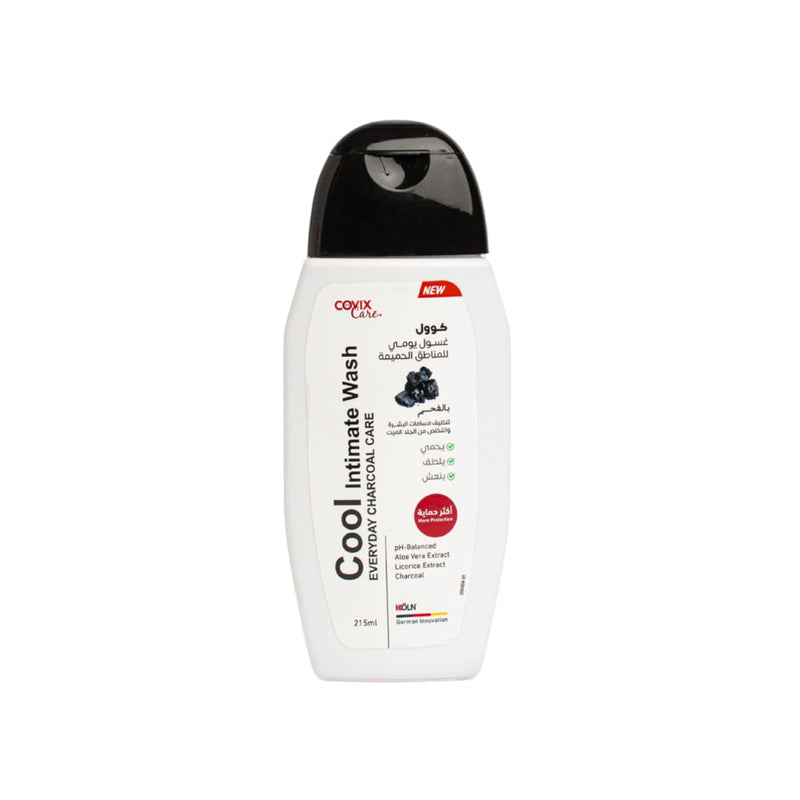 Covix Care Cool Daily Intimate Wash with Charcoal, Soap-Free, 215 ml