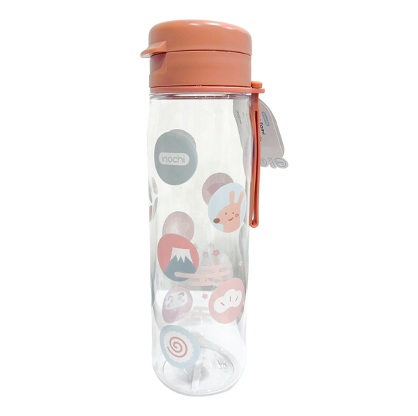 Inochi Kita Fami Water Bottle Tritan Spill-Resistant Silicone Stopper Milky Orange 700ml