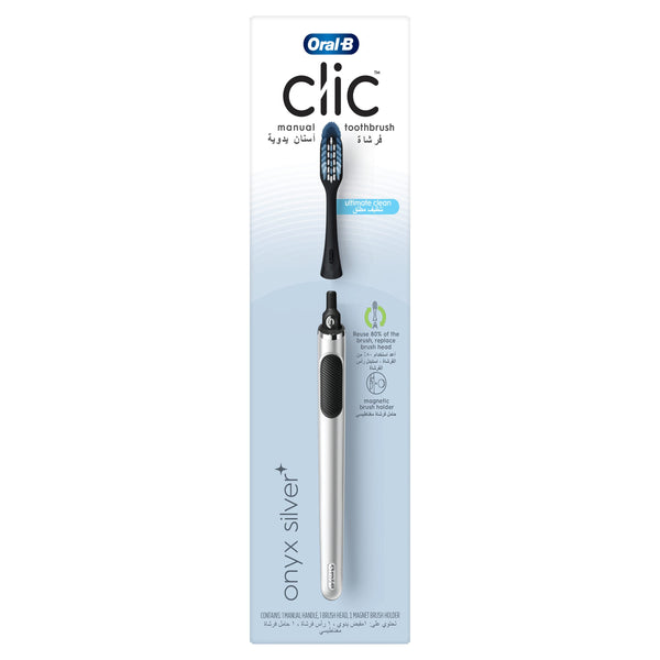 Oral-B Clic Manual Toothbrush with Replaceable CrissCross Brush Head and Magnetic Holder