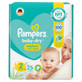 Pampers Baby-Dry Aloe Vera Taped Diapers Size 2, 3-8kg, 25 Diapers