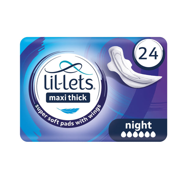 Lil-Lets Maxi Night Pads with Wings, 330mm, 24 Pack