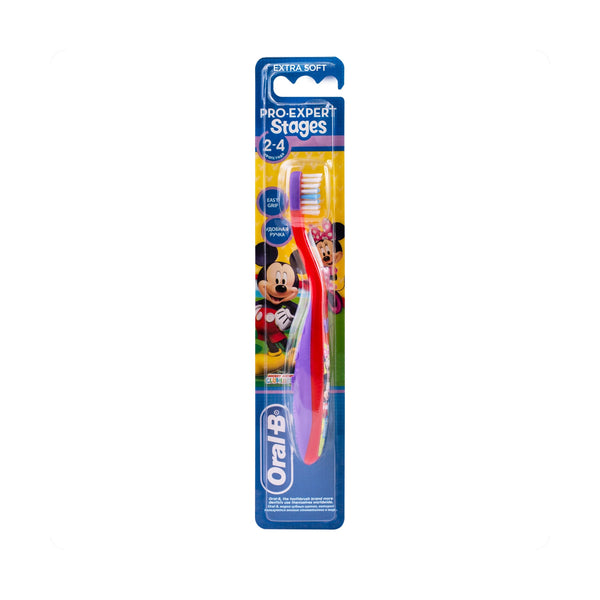 Oral-B Stages 2 Kids Toothbrush Soft Bristles Mickey Mouse Design Ages 2-4 Years
