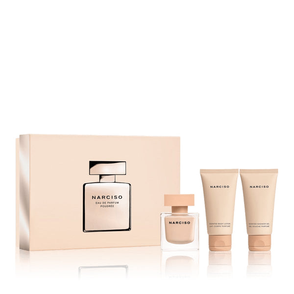 Narciso Rodriguez Narciso Poudree Eau de Parfum Gift Set Floral Musk 50 ml with Body Lotion and Shower Gel