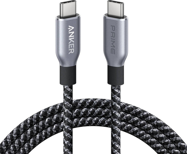 Anker Prime USB-C to USB-C Cable, 240W Upcycled-Braided, Black, 6ft