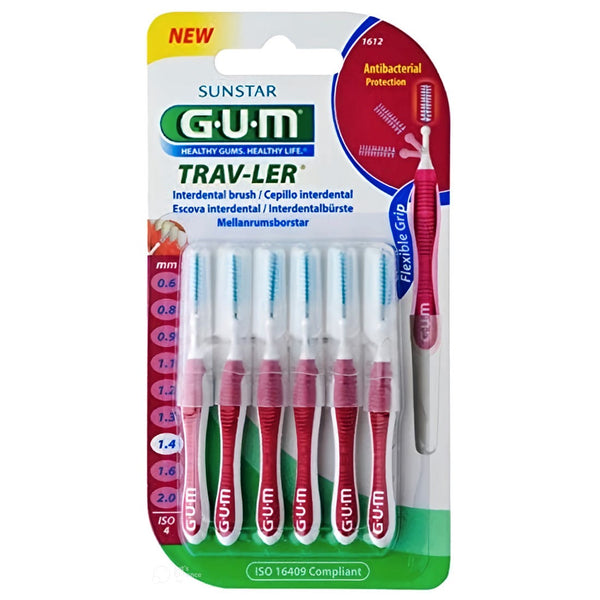 GUM TRAV-LER Interdental Brush 1.4 mm Chlorhexidine-Coated Filaments
