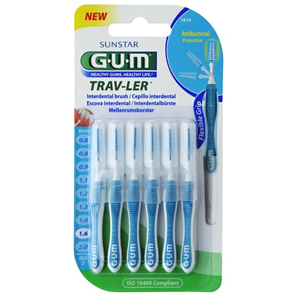 GUM TRAV-LER Interdental Brush 1.6 mm With Hygiene Cap