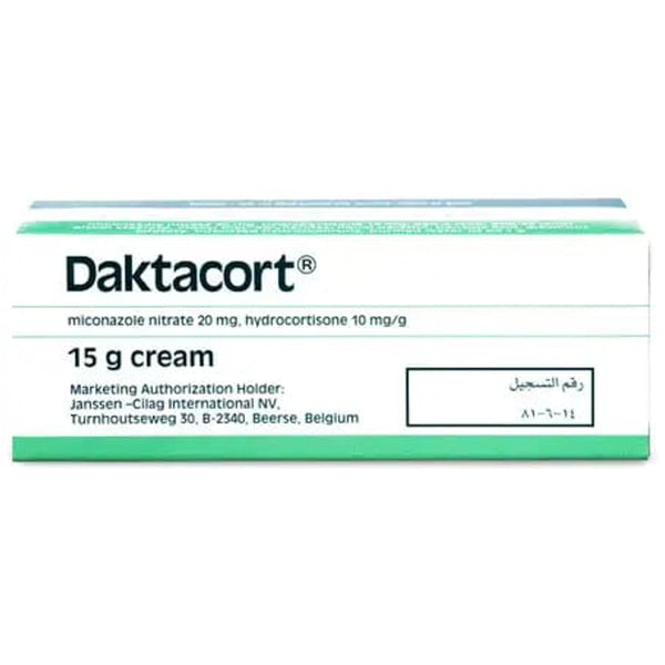 DAKTACORT Cream with Miconazole Nitrate 2% and Hydrocortisone 1%, 15 g Tube