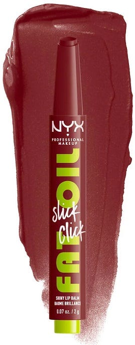 NYX Professional Makeup Fat Oil Slick Click Vegan Lip Balm Glossy Finish Avocado, Cloudberry & Raspberry Oils In A Mood 2 g
