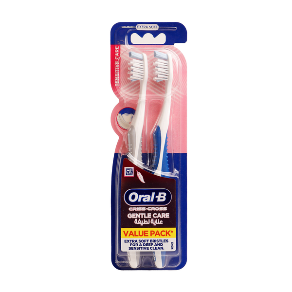 Oral B Criss Cross Gentle Care Toothbrush Extra Soft Bristles Value Pack 1+1